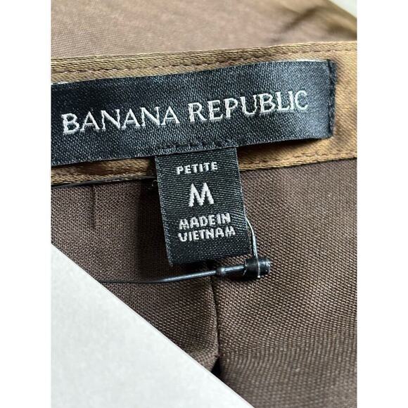 Banana Republic brown satiny tunic, medium petite, NWT, classic, sophisticated - Picture 6 of 7